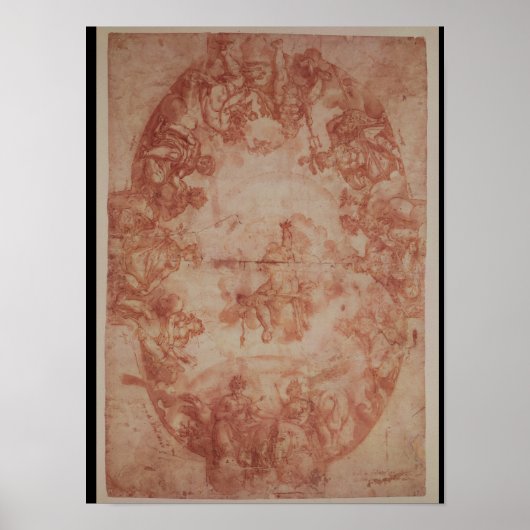 Studie über die Decke der Casa de Pilatos Poster (Vorne)
