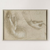 Studie über die Hand einer Frau - Leonardo da Vinc Puzzle (Horizontal)