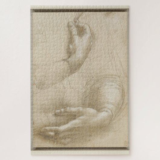 Studie über die Hand einer Frau - Leonardo da Vinc Puzzle (Vertikal)