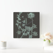 Studie über die Minze und die Kohle - Natur IV Quadratische Wanduhr (Zuhause)