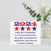 Studie über die Verfassung - Politisches Zitat Postkarte (Stehend Vorderseite)