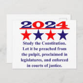 Studie über die Verfassung - Politisches Zitat Postkarte (Vorne/Hinten)