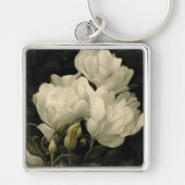 Studie über die weißen Blume des Peony Schlüsselanhänger (Vorne)