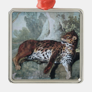 Studie über einen Leopard (von Jean-Baptiste Oudry Ornament Aus Metall