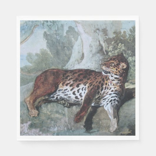 Studie über einen Leopard (von Jean-Baptiste Oudry Serviette (Vorderseite)