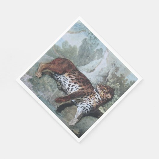 Studie über einen Leopard (von Jean-Baptiste Oudry Serviette (Ecke)