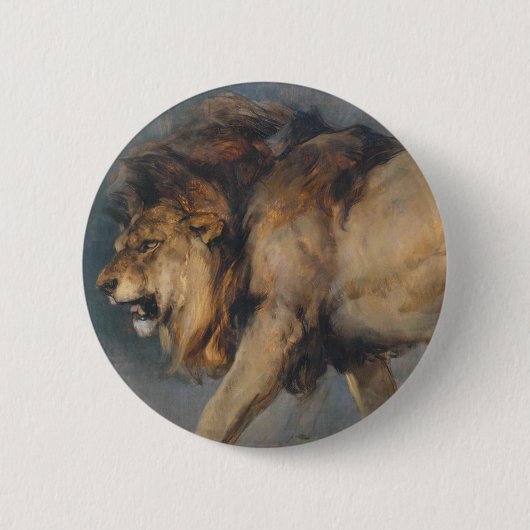Studie über einen Löwen (von Edwin Henry Landseer) Button (Vorderseite)