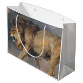 Studie über einen Löwen (von Edwin Henry Landseer) Große Geschenktüte (Rückseite Schrägansicht)