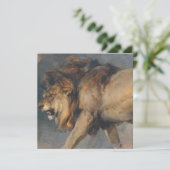 Studie über einen Löwen (von Edwin Henry Landseer) Karte (Stehend Vorderseite)