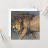 Studie über einen Löwen (von Edwin Henry Landseer) Karte (Vorderseite/Rückseite Beispiel)