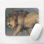 Studie über einen Löwen (von Edwin Henry Landseer) Mousepad (Mit Mouse)