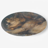 Studie über einen Löwen (von Edwin Henry Landseer) Pappteller (Schrägansicht)