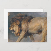 Studie über einen Löwen (von Edwin Henry Landseer) Postkarte (Vorne/Hinten)