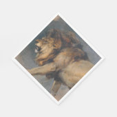 Studie über einen Löwen (von Edwin Henry Landseer) Serviette (Ecke)