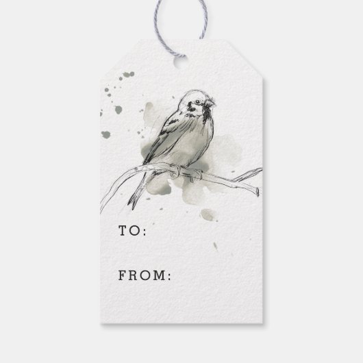 Studie über Gesturonale Vögel Geschenkanhänger (Rückseite)