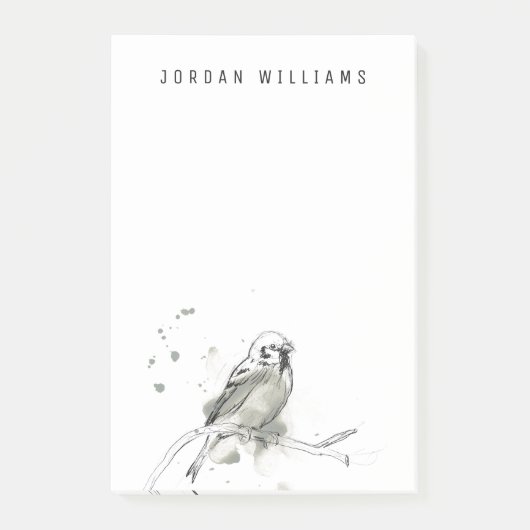 Studie über Gesturonale Vögel Post-it Klebezettel (Vorderseite)