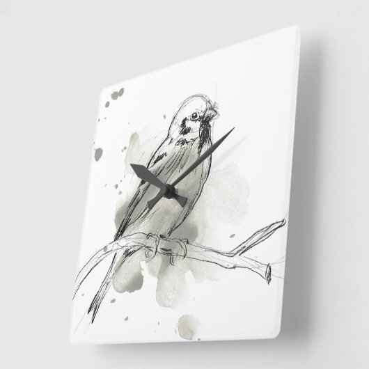 Studie über Gesturonale Vögel Quadratische Wanduhr (Winkel)