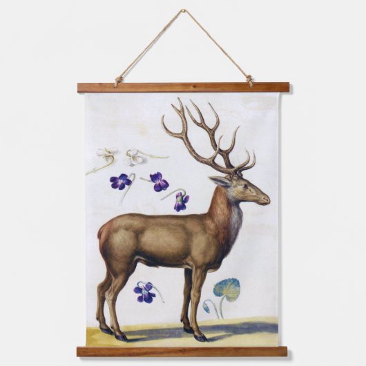Studie über Hirsch und Blume, Arcimboldo Wandteppich Mit Holzrahmen (Vorderseite)