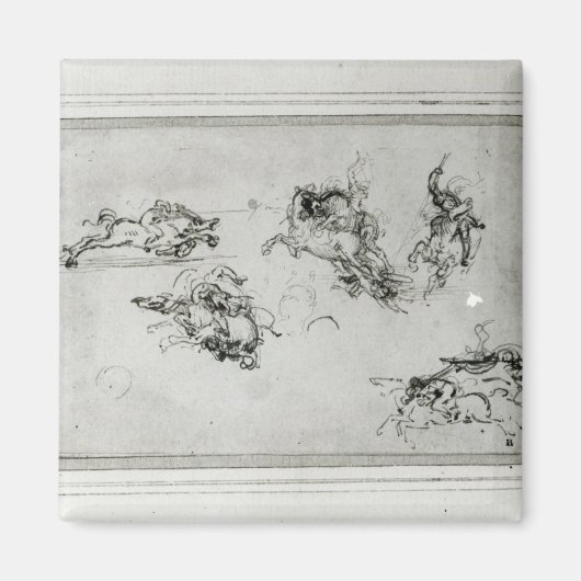 Studie über Horsperma im Kampf, 1503-4 Magnet (Vorne)