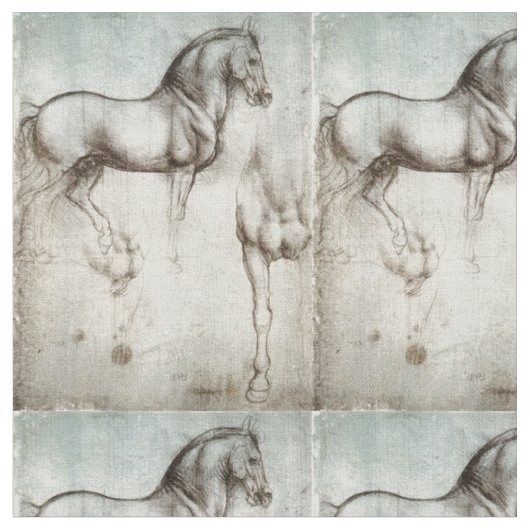 Studie über Pferde Leonardo da Vinci circa 1490 Stoff (Nahaufnahme)