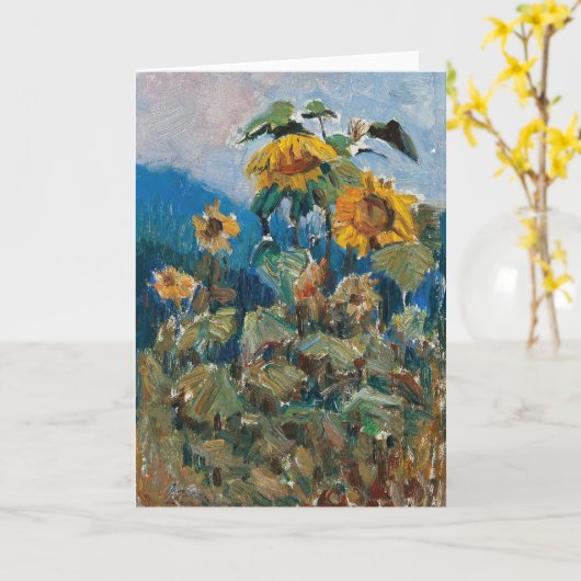 Studie über Sonnenblumen | Marie Egner Karte (Gelbe Blume)