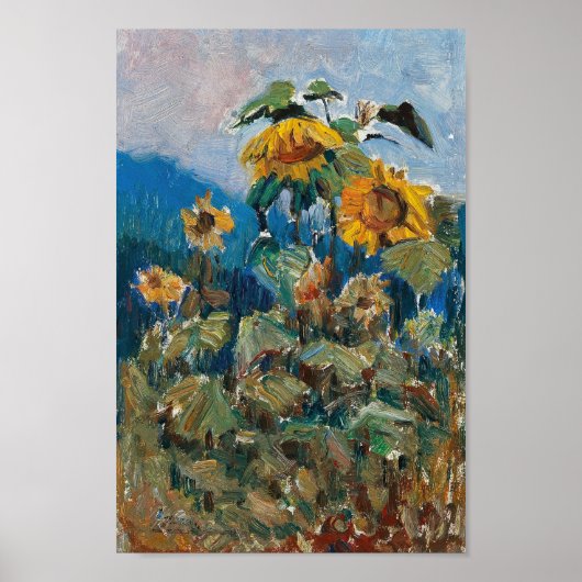 Studie über Sonnenblumen | Marie Egner Poster (Vorne)