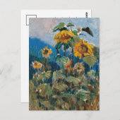 Studie über Sonnenblumen | Marie Egner Postkarte (Vorne/Hinten)