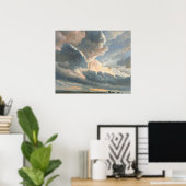 Studie über Wolken mit einem Sonnenuntergang in de Poster (Heimbüro)