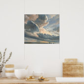 Studie über Wolken mit einem Sonnenuntergang in de Poster (Küche)