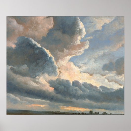 Studie über Wolken mit einem Sonnenuntergang in de Poster (Vorne)