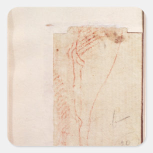 Studie von Christus Füßen genagelt auf das Kreuz Quadratischer Aufkleber