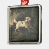 Studie von Clumber Spaniel Silbernes Ornament (Links)