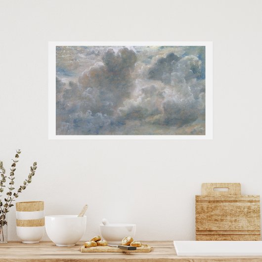 Studie von Cumulus Clouds, 1822 (Öl auf Papier gel Poster (Küche)