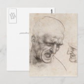 Studie von Leonardo da Vinci über zwei Kriegerleit Postkarte (Vorne/Hinten)