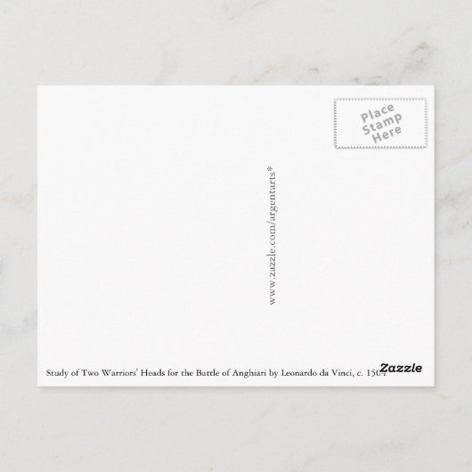 Studie von Leonardo da Vinci über zwei Kriegerleit Postkarte (Rückseite)