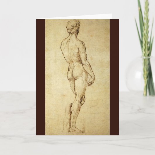 Studie von Michelangelos David Statue von Raphael Karte (Vorderseite)