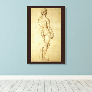 Studie von Michelangelos David Statue von Raphael Leinwanddruck