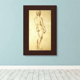 Studie von Michelangelos David Statue von Raphael Leinwanddruck
