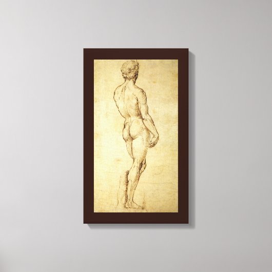 Studie von Michelangelos David Statue von Raphael Leinwanddruck (Vorderseite)