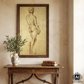 Studie von Michelangelos David Statue von Raphael Poster