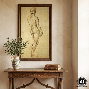 Studie von Michelangelos David-Statue von Raphael Poster