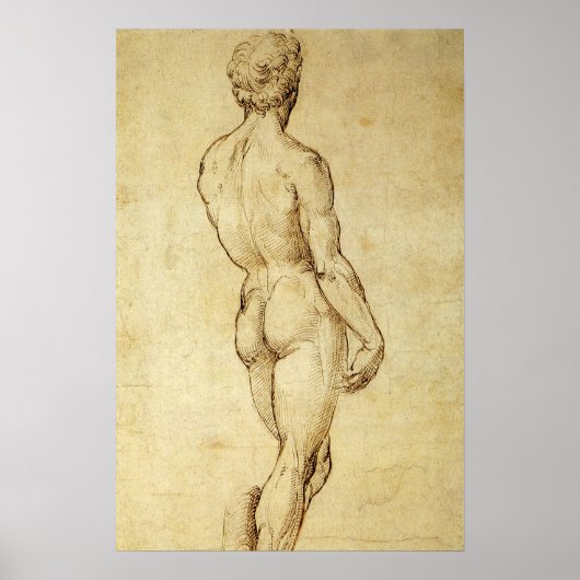 Studie von Michelangelos David Statue von Raphael Poster (Vorne)