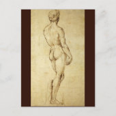 Studie von Michelangelos David Statue von Raphael Postkarte (Vorderseite)