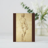 Studie von Michelangelos David Statue von Raphael Postkarte (Stehend Vorderseite)