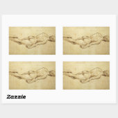 Studie von Michelangelos David Statue von Raphael Rechteckiger Aufkleber (Blatt)