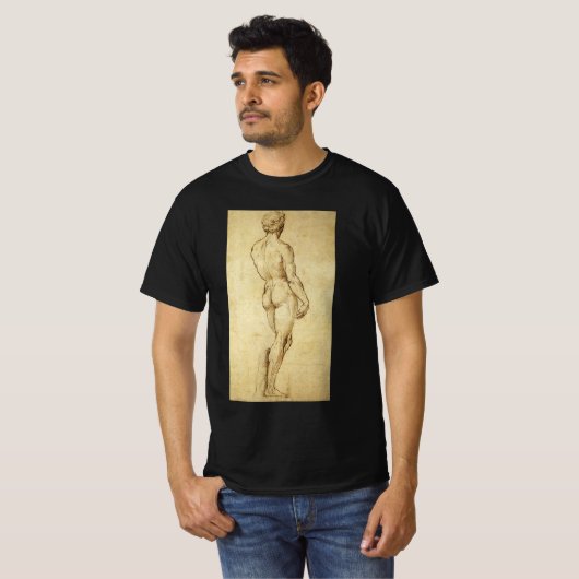 Studie von Michelangelos David Statue von Raphael T-Shirt (Vorne ganz)