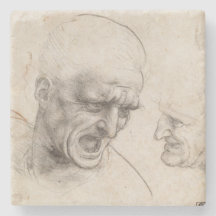 Studie von zwei Kriegers-Köpfen durch Leonardo da