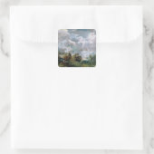 Studie zu Sky and Trees (Öl auf Leinwand) Quadratischer Aufkleber (Tasche)