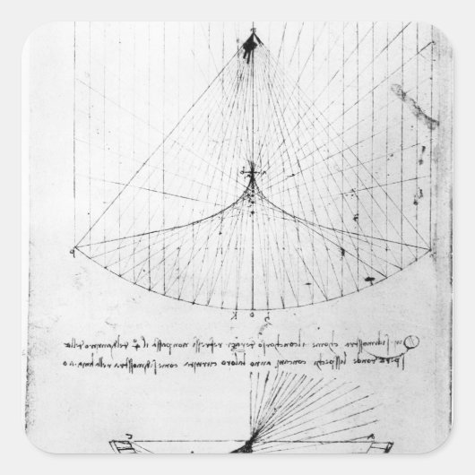 Studien an konkaven Spiegeln konstant, parabolisch Quadratischer Aufkleber (Vorderseite)
