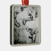 Studien der Pferdebeine Silbernes Ornament (Rechts)